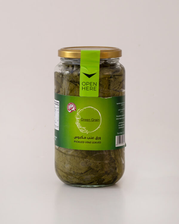 Pickled vine leaves with water
